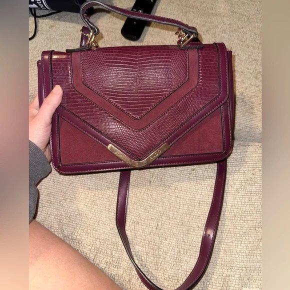 Aldo Dark Burgundy Crossbody Bag with strap. Great condition (minimal frays) - Picture 6 of 6